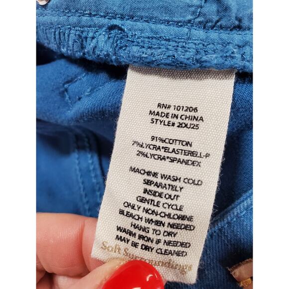 Soft Surroundings Jeans 10 Womens Straight High Rise Blue Stretch 30x27 - Picture 7 of 11